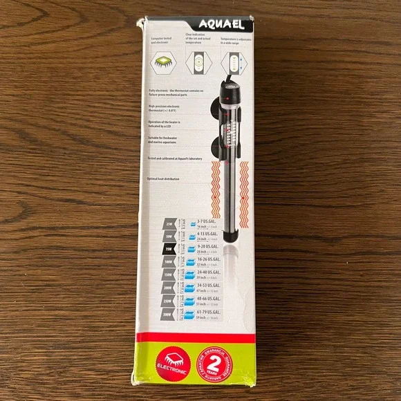 Aquael Platinium 75 Aquarium Heater 75W Electronic 9-20 Gal 68-94F Freshwater - Picture 3 of 4